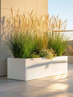 Pots Planters & More commercial fiberglass planters
